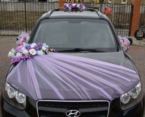 latest car decoration for wedding Wedding Car Decor, Wedding Car Deco, Car Bows, Just Married Car, Bridal Car, Wedding Car Decorations, Car Deco, Wedding Cars, Car Decorations