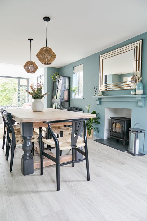 Berkshire Cottage Renovation — Inside Ours Interiors - Interior Design London Dix Blue Farrow And Ball, Farrow And Ball Oval Room, Cosy Dining Room, Farrow And Ball Living Room, Dix Blue, Black And White Nursery, Oval Room Blue, Monochrome Black And White, Interior Design London