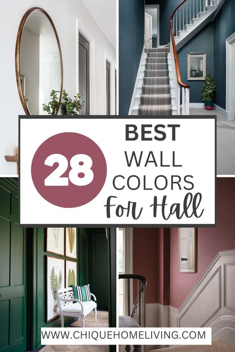 Best Color For Entryway, Entrance Way Paint Colors, Foyer Wall Painting Ideas, Two Tone Entryway Wall Colors, Hall Colors Wall, Hallway Decorating Colours Entrance Halls Paint Colors, Entry Paint Colors Entryway, Bold Hallway Paint Colors, Two Story Foyer Paint Colors