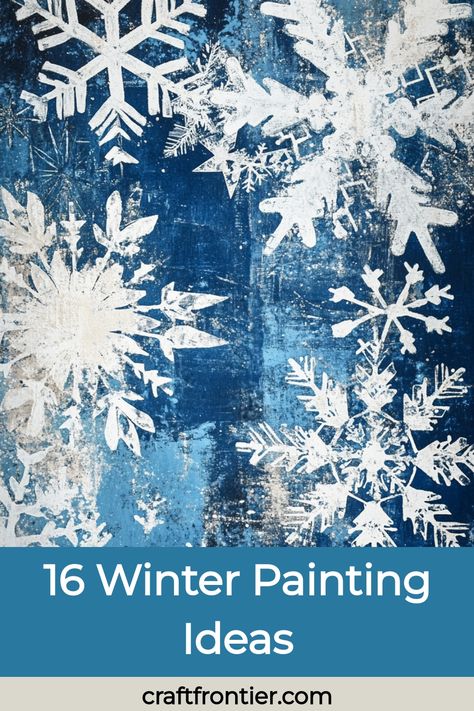 Winter painting ideas are a great way for kids to have fun while getting creative! With simple acrylic painting techniques, young artists can paint beautiful scenes of frosty landscapes, playful snowmen, or warm cabins surrounded by snow. Blending blues and whites can help capture the essence of winter, while bright colors can add a festive touch with scarves and decorations. These projects allow children to enjoy painting while also improving their artistic skills in a joyful winter setting. Easy Acrylic Winter Painting Ideas, Paint Night Winter Scenes, Winter Art Projects Adults, Winter Landscape Horizontal, Winter Wall Art Ideas, Winter Art Painting Easy, Christmas Winter Scene Painting, Winter Artwork Inspiration, Simple Blue Painting Ideas