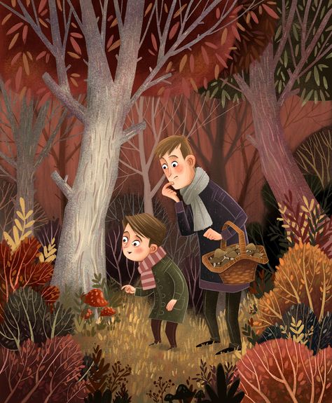 Ilustración Jesús López Children Story Book, Book And Coffee, Story Books Illustrations, 동화 삽화, Illustration Art Kids, Art Mignon, Autumn Illustration, Picture Books Illustration, Forest Illustration