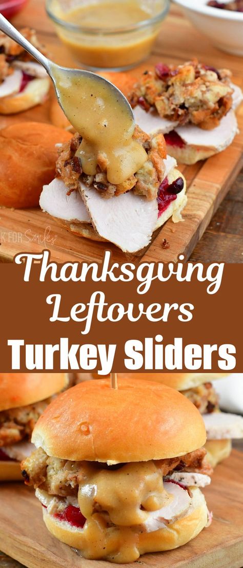 Thanksgiving Turkey Sliders are the BEST way to use up your Thanksgiving leftovers! Each comforting bite of these easy to make sliders is packed with great holiday flavors like stuffing, cranberry sauce, gravy, and of course plenty of turkey. Turkey And Stuffing Sliders, Turkey Sliders Thanksgiving, Turkey Cranberry Stuffing Sliders, Thanksgiving Leftover Sliders, Turkey Leftover Ideas, Leftover Thanksgiving Turkey Sliders, Turkey Dinner Sliders, Leftover Thanksgiving Turkey Sandwiches, Leftover Turkey And Stuffing Recipes Thanksgiving Casserole