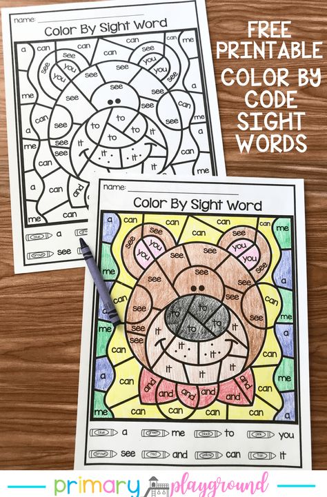 Free Printable Color By Code Sight Words #sightwords #freeprintablesightwords #colorbysightword #colorbycode #kindergarten Sight Words Kindergarten Printables, Kindergarten Architecture, Color By Sight Word, Sight Word Coloring, Sight Words Printables, Kindergarten Printables, Sight Word Worksheets, Kindergarten Lesson Plans, Sight Words Kindergarten