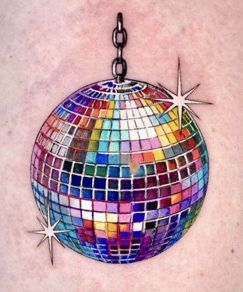 Tattoo Future, Disco Ball Tattoo, Pagan Tattoo, Ball Tattoo, Evil Eye Tattoo, Tattoo Concepts, Planet Tattoos, Domestic Goddess, Eye Tattoo