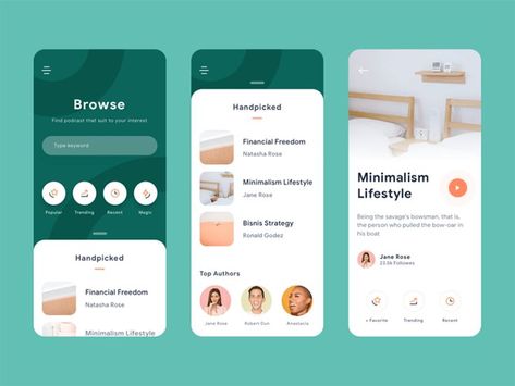 Ui Ux Designer Portfolio, App Mobile Design, Ui Ux Design Trends, Ux Design Trends, Ui Design Mobile, Podcast App, Ui Ux 디자인, Web Design Mobile, Mobile App Design Inspiration