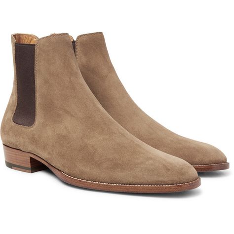 Saint Laurent Suede Chelsea Boots (50.475 RUB) ❤ liked on Polyvore featuring men's fashion, men's shoes, men's boots, yves saint laurent mens shoes, mens tan boots, mens tan suede chelsea boots, mens tan chelsea boots and yves saint laurent mens boots Mens Tan Boots, Tan Suede Chelsea Boots, Beige Chelsea Boots, Chelsea Boots Men Outfit, Mens Suede Boots, Boots Men Outfit, Suede Shoes Men, Saint Laurent Jeans, Boots Outfit Men