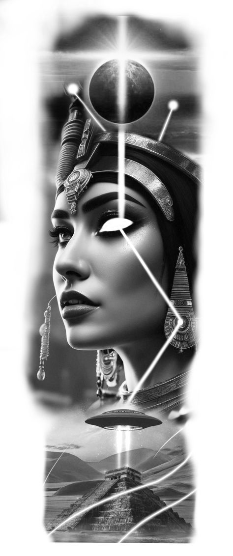 Genie Tattoo Ideas, Egyptian Women Tattoo, Egyptian Pharaoh Art, Egyptian Art Tattoo, Egyptian God Tattoo, Egyptian Tattoo Ideas, Egypt Tattoo Design Ideas, Egyptian Tattoo Designs, Egyptian Goddess Tattoo