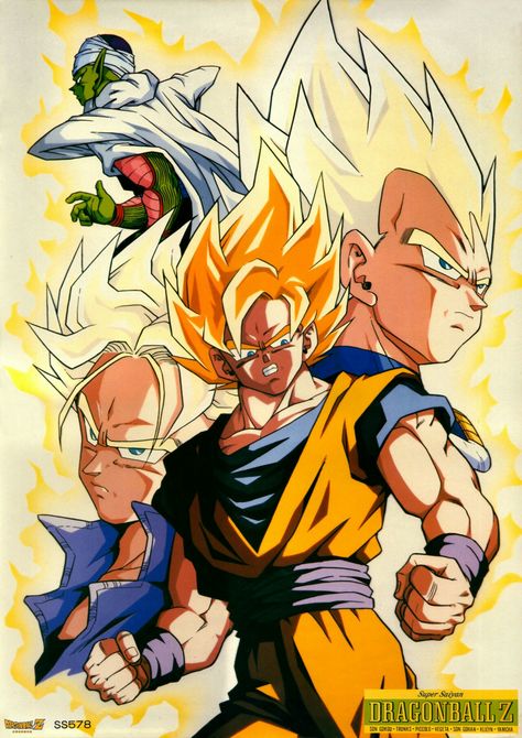 Goku, Vegeta, Trunks, and Piccolo Dragon Ball Characters, Dbz Art, Dragon Balls, Dragon Ball Super Manga, Dragon Ball Wallpapers, Dragon Ball Goku, Dragon Ball Artwork, Dragon Ball Gt, Arte Fantasy