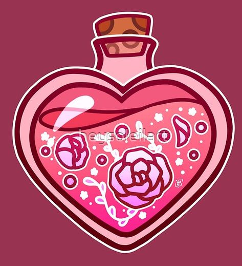 A love potion filled with rose petals and vines Love Potion Bottle, Bottle Drawing, 귀여운 음식 그림, Rose Love, Cute Food Drawings, Love Potion, 수채화 그림, Cute Kawaii Drawings, Bullet Journal Stickers