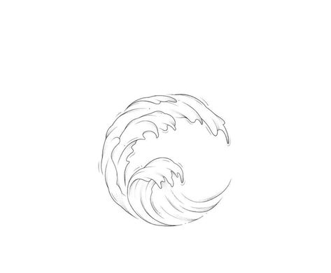 Male Ocean Tattoos, Wave Tattoo Stencil, Water Tattoo Design, Ocean Line Art, Wave Minimalist, Ocean Wave Tattoo, Ankle Tattoo Men, Circular Tattoo, Small Phoenix Tattoos