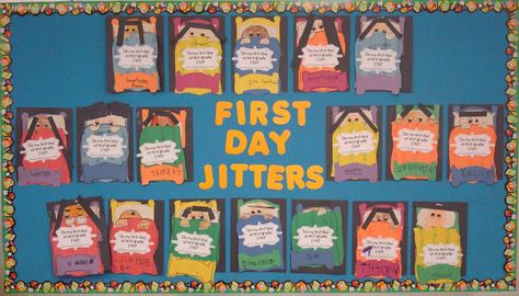 First Day Jitters Anchor Chart, First Day Jitters Activities, Kinder Centers, First Day Jitters, Kindergarten Anchor Charts, Teacher Board, First Week Of School, Teacher Boards, School Kindergarten