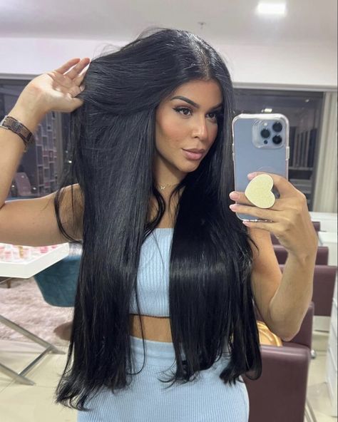 Hair Goal, Mega Hair, Glam Girl, Hairstyles Haircuts, Blue Hair, Hair Goals, Black Blue, Hair Cuts, Long Hair Styles