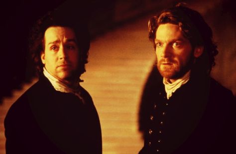 Kenneth Branagh as Victor Frankenstein and Tom Hulce as Henry Clerval in Mary Shelley's Frankenstein (1994) Henry Clerval, Frankenstein 1994, Tom Hulce, Mary Shelley Frankenstein, Victor Frankenstein, Halloween Film, Kenneth Branagh, Mary Shelley, Frankenstein