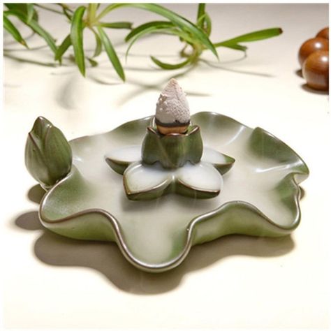 Lotus Backflow Incense Burner by ToShay.shop starting at $$27.49 ��👉 www.toshay.shop/collections Buddhist Decor, Aroma Burner, Lotus Incense, Backflow Incense Burner, Craft Fashion, Meditation Decor, Incense Burner Holder, Ceramic Incense Holder, Backflow Incense