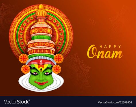 Kathakali Painting, Kathakali Face, Happy Onam Wishes, Pookalam Design, Dancer Drawing, 2023 Images, Onam Festival, Buddha Tattoo Design, Quotes Whatsapp