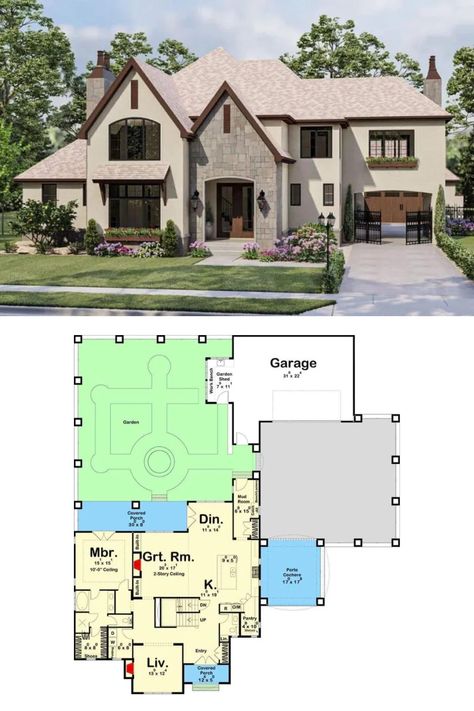 3,300 Sq Ft French Country House Plan with Open Concept Living and Rear Double Garage (4-Bedroom) French Provincial House Plans, French Country Floor Plans, Open Concept House, Open Concept House Plans, French Country Houses, Unique Floor Plans, Basement House Plans, Little House Plans, Southern Traditional