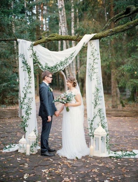 elegant simple outdoor wedding backdrop ideas #wedding #weddingideas #weddingarches #outdoorwedding Spring Reception, Outdoor Wedding Backdrops, Lantern Decor Wedding, Wedding Arbors, Wedding Ceremony Ideas, Wedding Ceremony Arch, Wedding Arbour, Budget Friendly Wedding, Eco Wedding