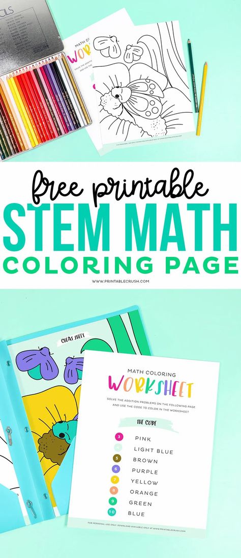 Math Coloring Worksheets- Printable Crush #freeprintable #STEMActivity #STEM #coloringpage #freecoloringpage #mathcoloringpage #mathcoloringworksheet Free Stem Printables, Stem Template, Stem Coloring Pages Free Printable, Math Coloring Pages Free Printable, Stemscopes Math, Lego Stem Challenge, Math Coloring Worksheets, Fun Stem Activities, School Mom