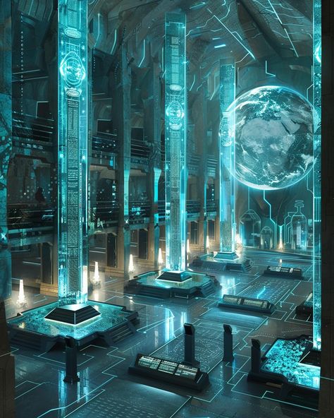 The biometric vault archive. #scifi #scififantasy #scifiartwork #scifigeek #scifiworld #futuristicart #futuristiccity #futurecity #future #futuristic #space #spaceage #spaceart #ai Futuristic Dark Academia, Sci Fi Library Concept Art, Sci Fi Library, Futuristic Town, Fantasy Vault, Sci Fi Lab Aesthetic, Jennie Spot, Scifi Setting, Science Facility