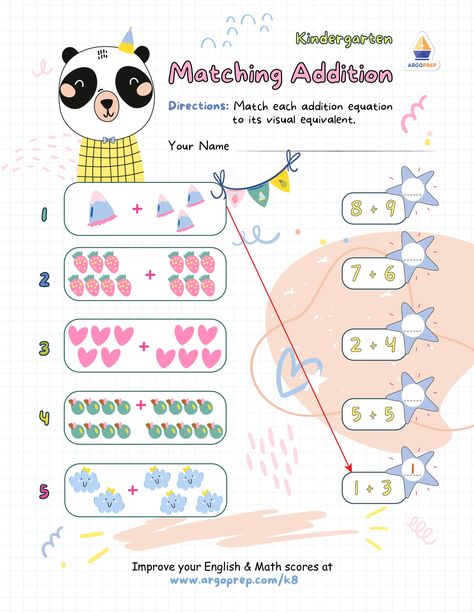 This festive worksheet is the perfect introduction to addition. Kindergarteners will love this cute worksheet. They’ll count the pictorial addends, then match the pictures to the written addends on the right. There is no problem-solving on this worksheet, just matching pictorial representations to numbers. Writing Equations, Free Printable Math Worksheets, Change Email, Printable Math Worksheets, Free Math Worksheets, Homeschool Learning, Free Math, Equations, Math Worksheets