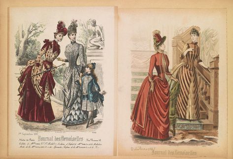 Historic Dresses, Victorian Era Fashion, Victoria Fashion, Popular Magazine, Fashion Illustration Vintage, 19th Century Fashion, Art Download, Historical Dresses, Public Domain Images