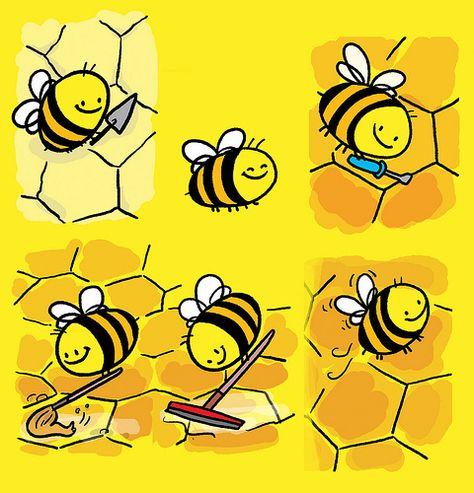 busy bee Hello Spring Wallpaper, Bees For Kids, Bee Rocks, Bee Classroom, Bee Printables, Bee Images, Bee Drawing, Bee Illustration, I Love Bees