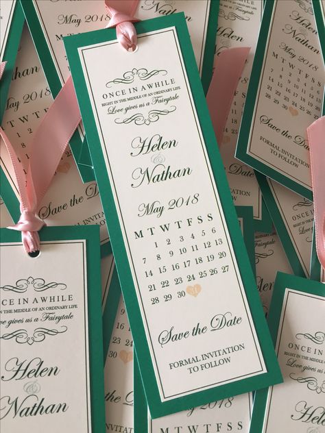 Bookmark The Date, Bookmark Save The Date Wedding, Save The Date Bookmark, Bookmark Save The Date, Book Invitations, Debut Dress, Stationary Business, Wedding Invitation Trends, Nature Witch