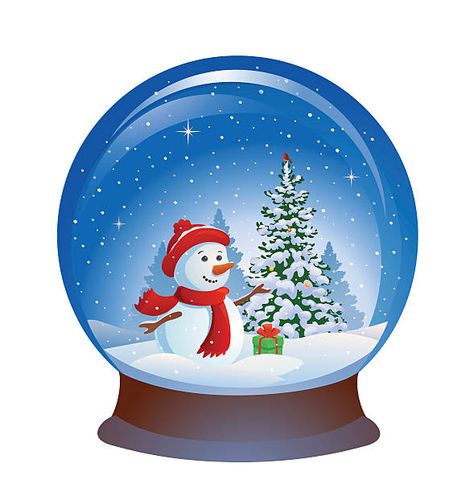 Globe Snowman, Snowman Snow Globe, Snowman Snow, Snow Globe, Snow Globes, Stock Vector, Globe, Vector Illustration, Christmas