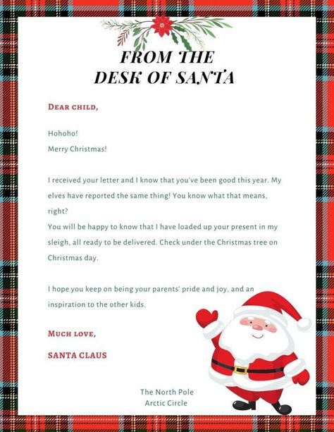 Letter from Santa Letters From Santa Printable Free, Letter From Santa To Kids Free Printable, Letter From Santa Free Printable, Free Printable Letters From Santa, Letter To Santa Free Printable, Gifts For Moms Christmas, Santa Free Printable, Letter From Santa Template, Christmas Letter From Santa