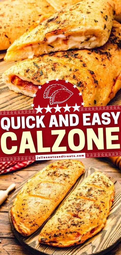 Calzone Recipe Calzone Recipe Easy, Homemade Calzone, Delicious Pizza Recipes, Stromboli Recipe, Calzone Recipe, Easy Homemade Pizza, Canadian Bacon, Pizza Recipes Homemade, Easy Pizza