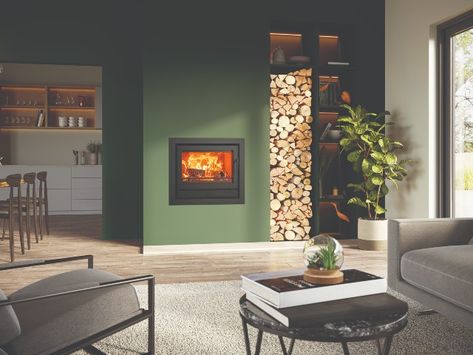 Inset wood burner - the benefits : Goodhomes Magazine Inset Log Burners, High Fireplace, Inset Stoves, Solid Fuel Stove, Log Burning Stoves, Multi Fuel Stove, Burning Fire, Chimney Breast, Wood Burning Fires