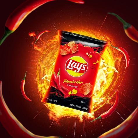 social media design Spicy Lays chips on Behance Lays Flavors, Photoshop Poster Design, Lays Chips, Food Mockup, Hot Chip, Graphic Design Ads, Food Graphic Design, Food Poster Design, Food Ads