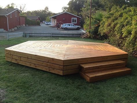 Wood Stage by Shaun Wallace - Gopherwood Design / Build at Ojai Rancho Inn, Ojai Wood Stage Design, Outdoor Stage Ideas, Outdoor Concert Stage Design, Outdoor Stage Design, Outside Stage, Outdoor Theater Ideas, Backyard Stage, Backyard Concert, Wood Stage