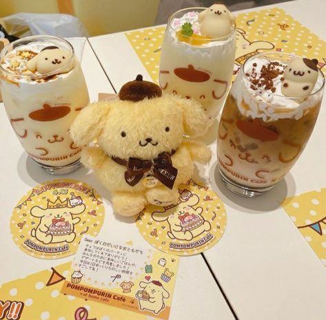 #sanrio #pompompurin #pudding Pompompurin Pudding, Aesthetic Items, Sanrio Aesthetic, Sanrio Pompompurin, Kawaii Cooking, Kawaii Sanrio, Cute Snacks, Sanrio Wallpaper, Pretty Drinks