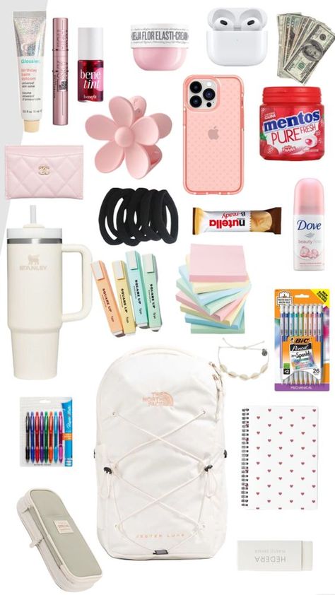 Middle School Supplies, Middle School Essentials, School Emergency Kit, School Wishlist, School Backpack Essentials, Preppy School Supplies, School Survival Kits, Pretty School Supplies, Preppy Inspiration