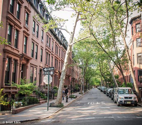 Cobble Hill, Brooklyn -- I love our neighborhood Aesthetic Locations, Urban Scape, Nyc Locations, Cobble Hill Brooklyn, Hill Aesthetic, Nice Houses, New York City Guide, Nyc Tours, Nyc Park