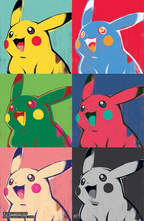 Pikachu Pokemon Painting, Warhol Art, Istoria Artei, Screen Printing Art, Art Parody, Classic Paintings, Pop Art Painting, Middle School Art, Pokemon Art