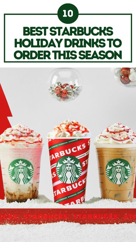 Best Starbucks Holiday Drinks to Order This Season Starbucks Holiday Drinks Recipes, Top Starbucks Drinks, Christmas Drinks Starbucks, Holiday Starbucks Drinks, Starbucks Christmas Drinks, Chestnut Praline Latte, Pregnant Drinks, Caramel Brulee Latte, Vanilla Frappuccino