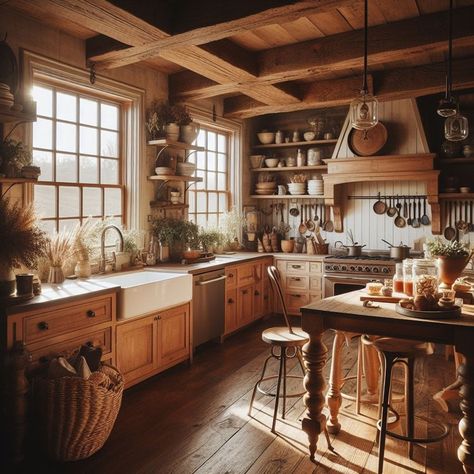 10 Farmhouse Kitchen Ideas for Rustic and Charming Design 1800s Farmhouse Kitchen, Old Farmhouse Kitchen Rustic, Cabin Style Kitchen, Italian Farmhouse Kitchen, Appalachian Kitchen, Rustic Cottage Kitchens, Old Style Kitchen, Small Rustic Kitchens, Antique Farmhouse Kitchen