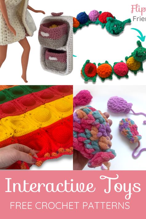 Crochet Playset Free Pattern, Crochet Therapy Toys, Fidget Toy Crochet Pattern, Interactive Crochet Patterns, Free Crochet Fidget Pattern, Crochet Montessori Toys Free Pattern, Crochet Fidget Keychain Free Pattern, Interactive Crochet Toys, Figet Toys Crochet Pattern