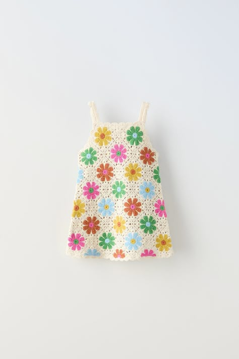 Crochet Dress Kids, Crochet Top For Kids, Crochet Dress For Kids, Crochet Kids Clothes, Vestidos Bebe Crochet, Crochet Clothes For Kids, Crochet Nursery, Crochet Baby Clothes, Floral Knit