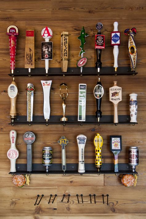 Beer Tap Display, Beer Tap Handle Display, Beer Tap Handles Display, Tap Handle Display, Beer Room, Burger Kitchen, Tap Wall, Memorabilia Display, Beer Box