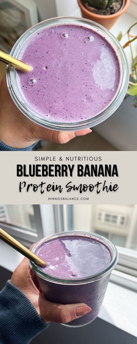 Blueberry Banana Protein Smoothie - WINNIESBALANCE