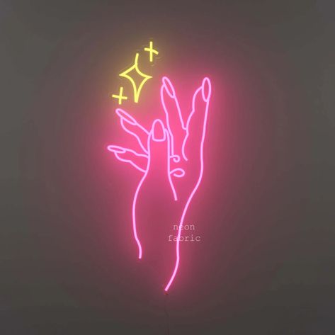 Hand Neon Sign, Nail Neon Sign, Nail Studio Ideas, Neon Sign Nails, Nail Signs, Nail Room Ideas, Neon Sign Art, Neon Artwork, Nail Salon Decor