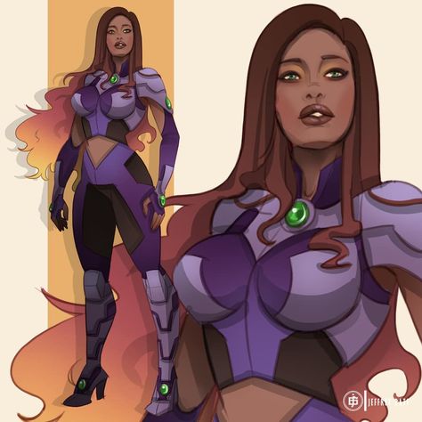 Starfire Fan Art, Injustice Comic, Super Hero Art, Anna Diop, Dc Batgirl, Titans Tv Series, Star Fire, Nightwing And Starfire, Comfort Art