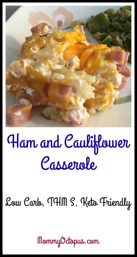 Ham and Cauliflower Casserole Ham And Cauliflower Casserole, Ham And Cauliflower, Keto Casserole Recipes, Low Carb Meals, Low Carb Casseroles, Keto Casserole, Starting Keto Diet, Cauliflower Casserole, Low Carb Diets