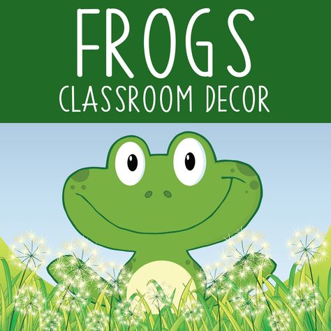 FROGS / Great resources for decorating your classroom / Banners, Posters, Alphabet Banners, Center Signs, Welcome Back activities, Word Walls, Clip Charts, Labels, Stationary, Note Cards, Printables, Math Posters, Number Line, Bulletin Board, Binder Covers, Desk Name plate Frog Classroom Theme Preschool, Pond Bulletin Board Ideas, Frog Themed Bulletin Boards, Frog Classroom Door, Frog Bulletin Board Ideas, Frog Classroom Decorations, Frog Classroom Theme, Frog Theme Preschool, Frog Bulletin Boards