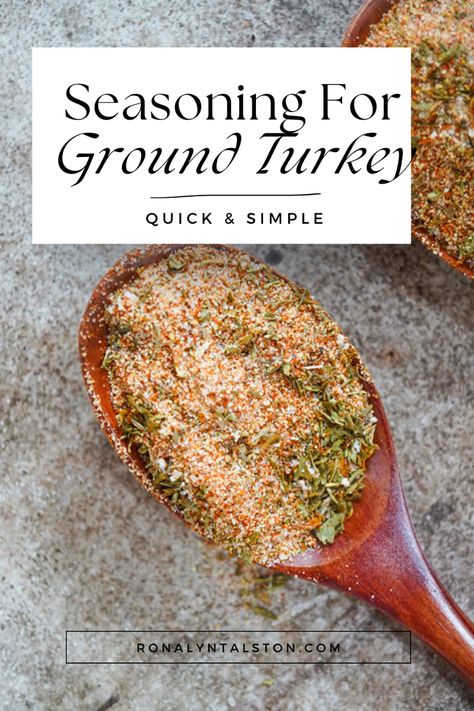 Best Seasoning For Ground Turkey, How To Season Turkey Burgers, Best Way To Season Ground Turkey, Ground Turkey Seasoning Spices, Ground Turkey Seasoning Healthy, Seasoned Turkey Burgers, Season Ground Turkey, Italian Seasoned Ground Turkey Recipes, Seasoning Ground Turkey