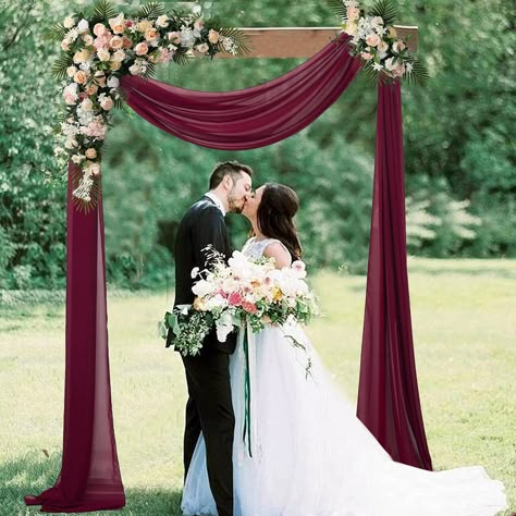 Fabric Draping Wedding, Wedding Drapery, Draping Wedding, Wedding Archway, Wedding Ceremony Ideas, Sequin Backdrop, Yard Wedding, Draping Fabric, Arch Decoration