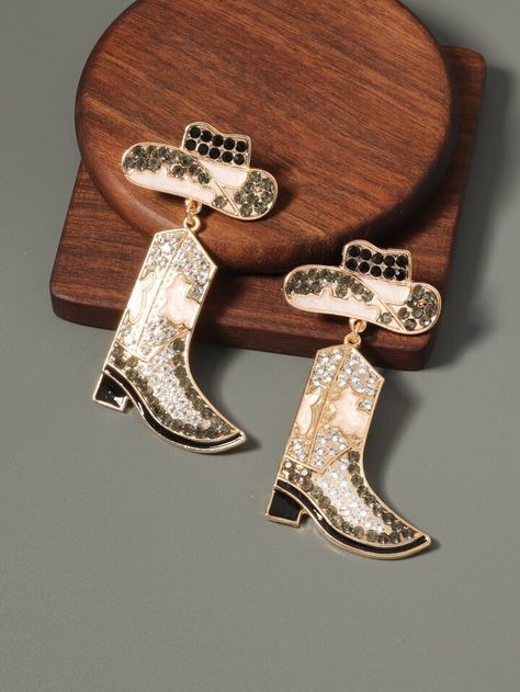 Cowboy Boots Nashville, Country Earrings, Rhinestone Cowboy Boots, Nashville Party, Louis Vuitton Earrings, Candy Corn Earrings, Rhinestone Cowboy, Handmade Candy, Betsey Johnson Earrings